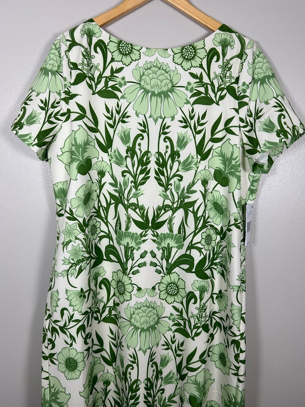 Mestiza New York Adria Green Ivory Floral Pocketed Midi Column Dress NWT - Picture 2 of 15